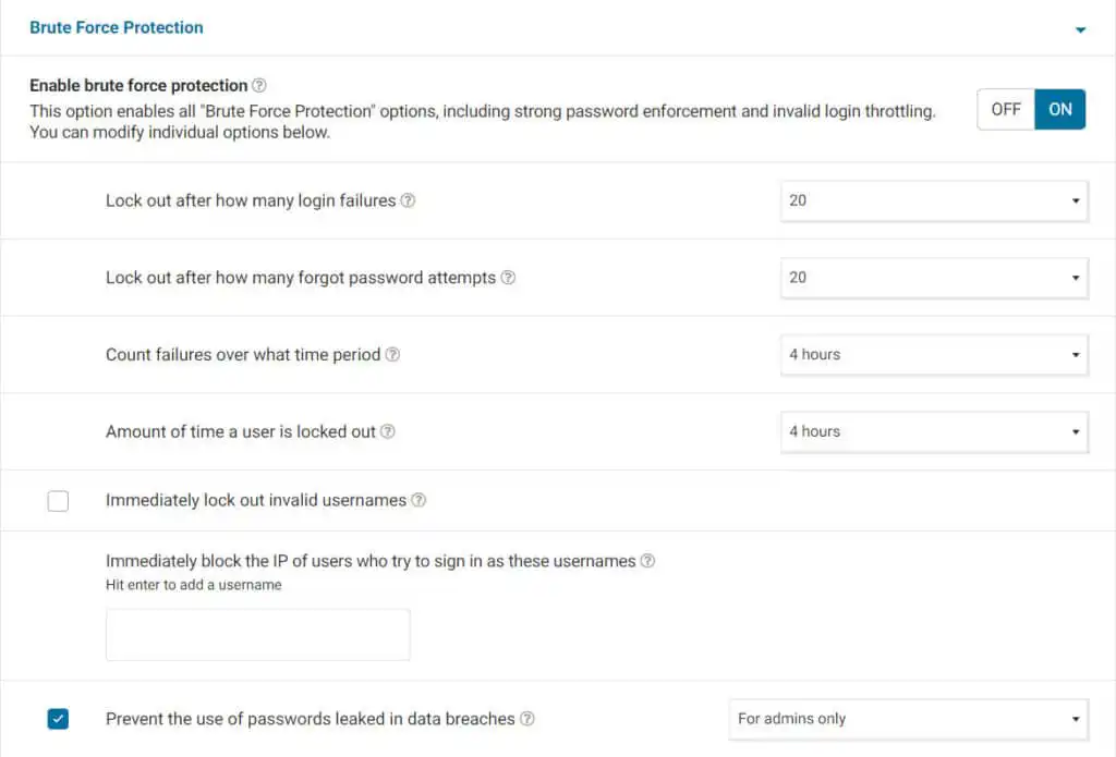 wordfence settings