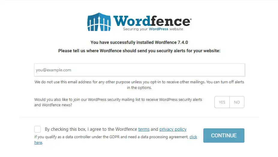 wordfence settings